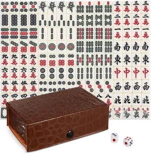 for Home Travel Games (20mm) Mini Mahjong Table Chinese Mahjong Game Mini Mahjong Game Portable Travel austere Mahjong Set Traditional Chinese Game Set Classic Mah- Jongg Game 