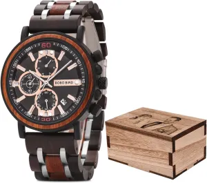 for Husband Boyfriend Birthday Anniversary (Customized Box) viscous isolate humor legend fluctuation BOBO BIRD S18-1 Personalized Engraved Wood Watch Customized Wooden Watches 