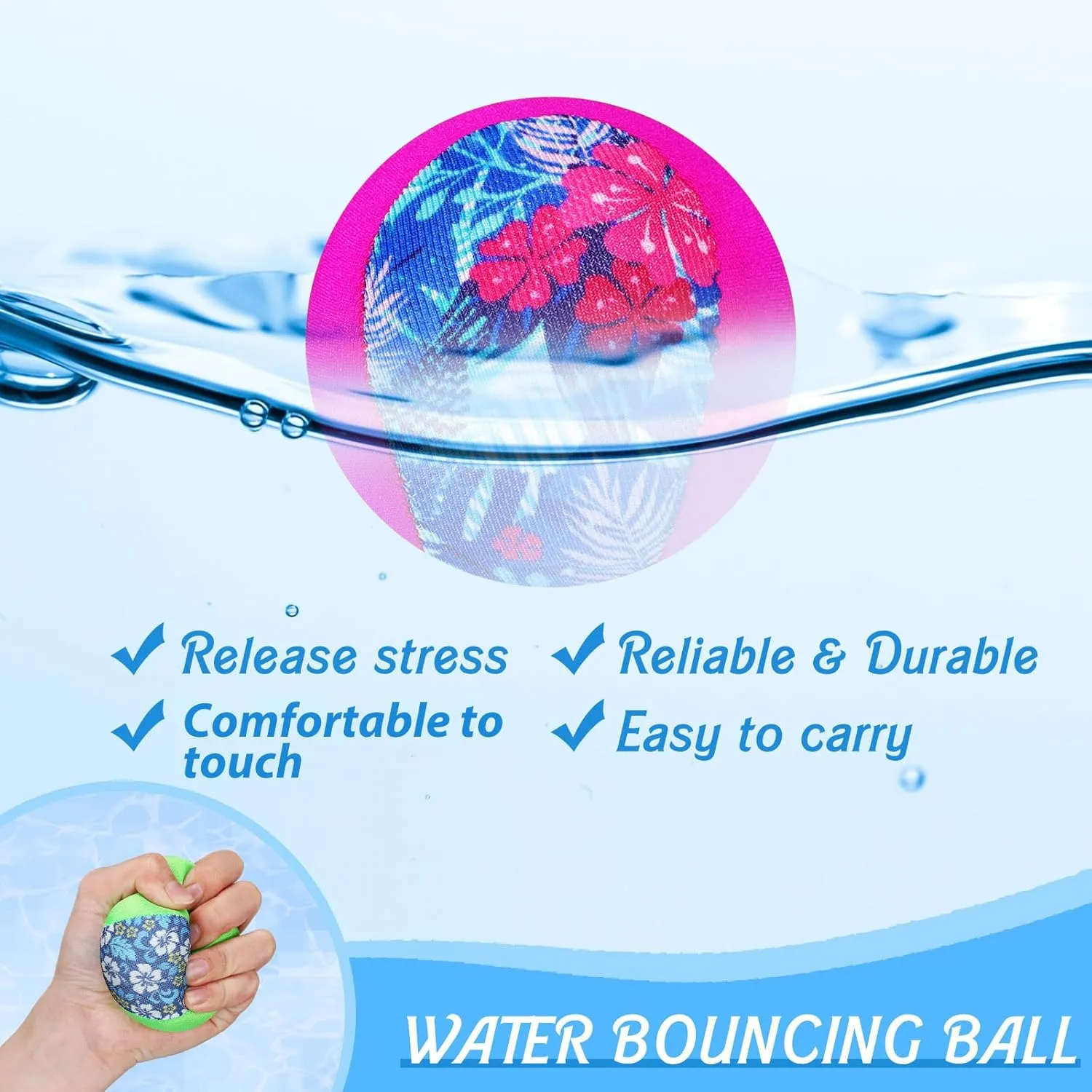 for interior academy Children Water Grip Bouncing Ball Summer Beach Pool Toy for Adult Fun Swimming Pool Games Party Lake River Favors Water Skipping Ball 