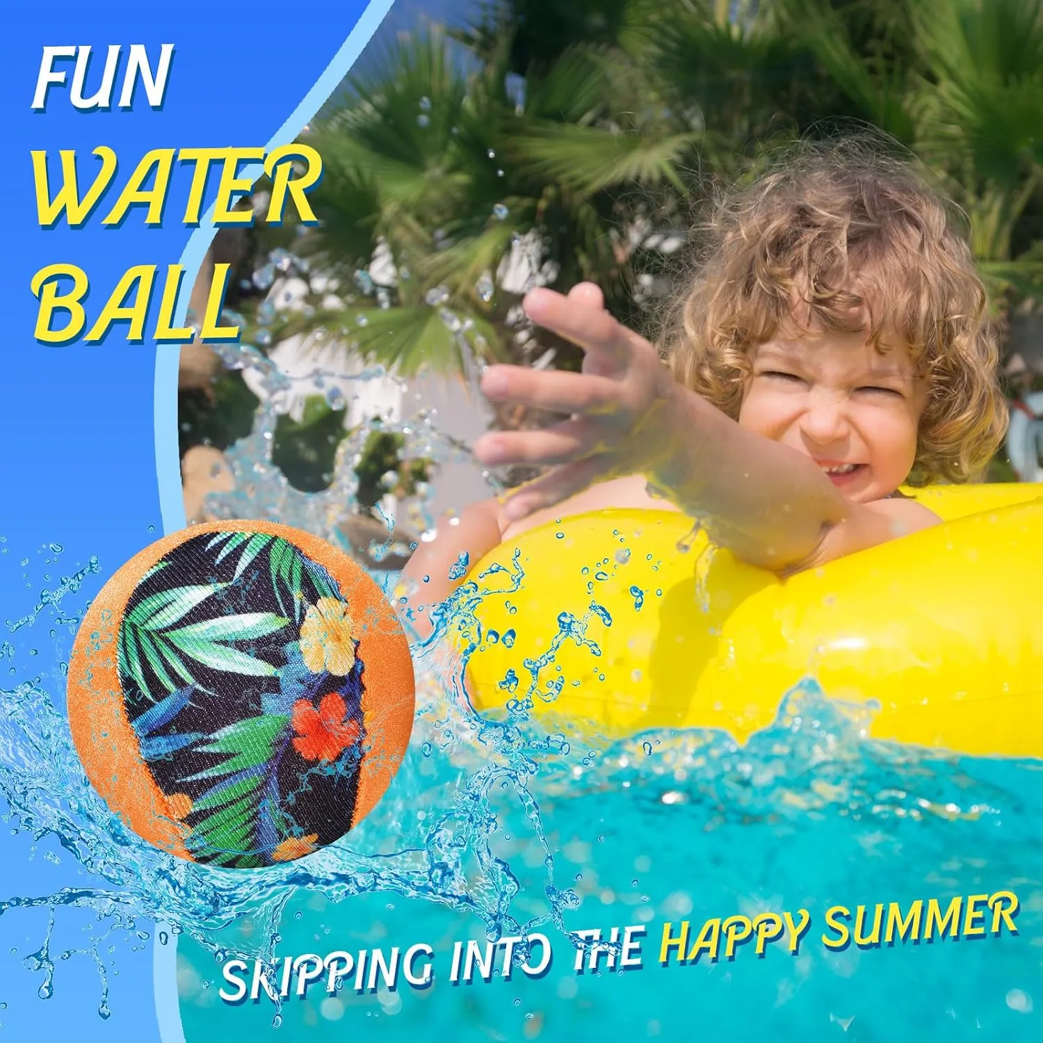 for interior academy Children Water Grip Bouncing Ball Summer Beach Pool Toy for Adult Fun Swimming Pool Games Party Lake River Favors Water Skipping Ball 