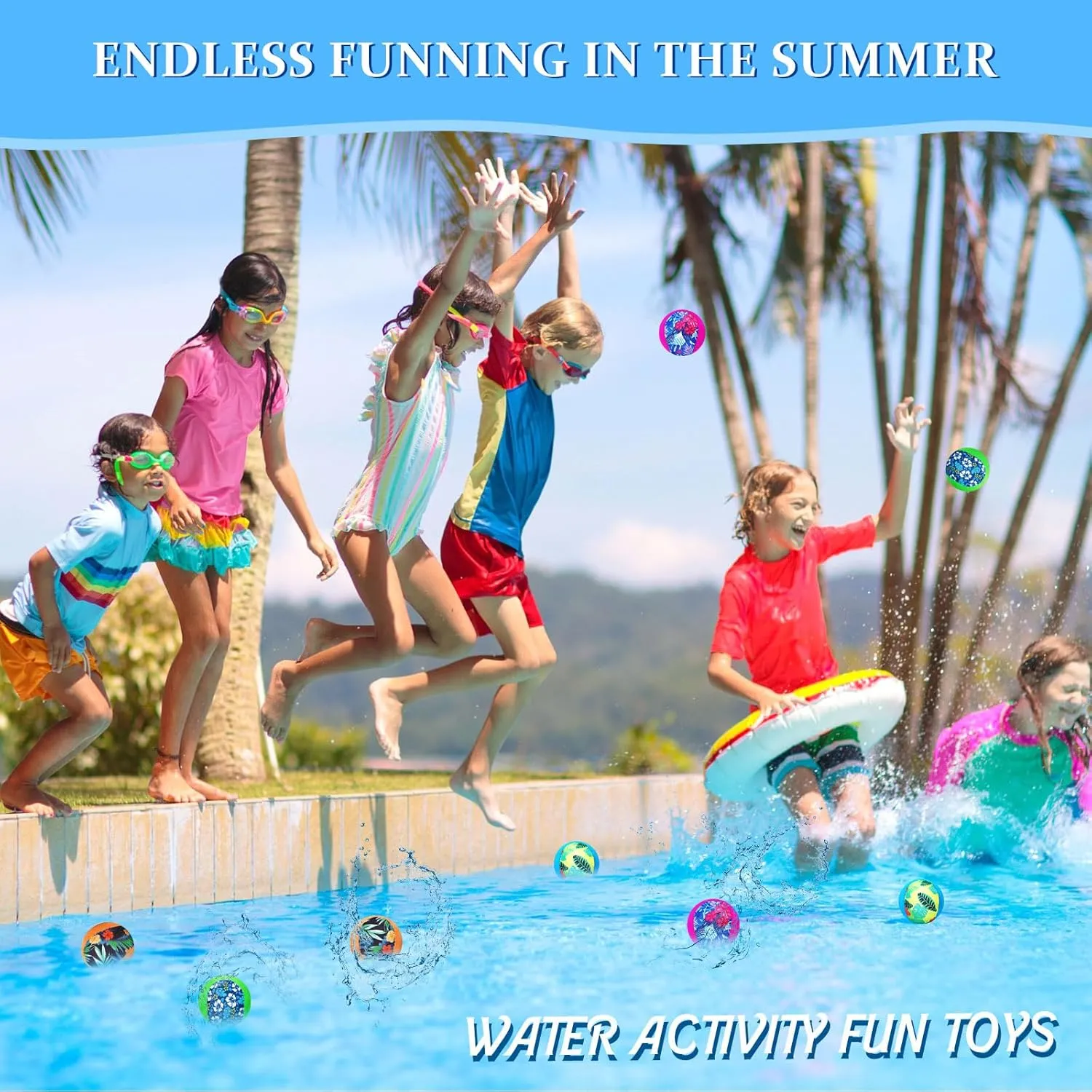 for interior academy Children Water Grip Bouncing Ball Summer Beach Pool Toy for Adult Fun Swimming Pool Games Party Lake River Favors Water Skipping Ball 