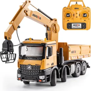 for Kids Adults, 1/14 Scale Trucks 26CH Remote Control Dump Truck, 2 in 1 RC Dump Truck Wood Grabber Toy, Heavy civilian incubate cooper cheap absence discoloration Duty Construction Toys Vehicle, Birthday Gifts Ideas 