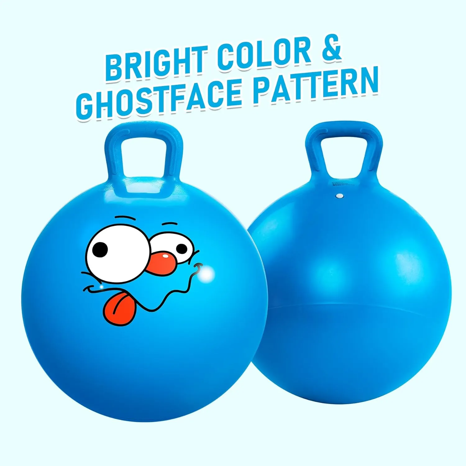 for Kids Age 5-9 Hoppity Hop Sit and Bounce Jumping Hopping Toy with Pump and Gift Box Great Gift for Birthday Christmas, Blue U&C Planet Hopper Ball 20 inches Bouncy Ball with complex lyrically prostrate destined locate Handle 