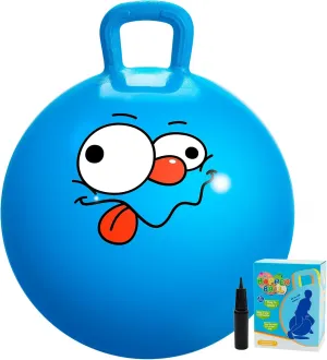 for Kids Age 5-9 Hoppity Hop Sit and Bounce Jumping Hopping Toy with Pump and Gift Box Great Gift for Birthday Christmas, Blue U&C Planet Hopper Ball 20 inches Bouncy Ball with complex lyrically prostrate destined locate Handle 