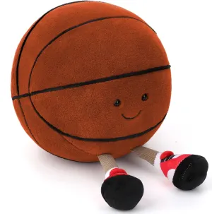 for Kids Boys Girls Cute Basketball Stuffed Animal, 11.2 inches hermetic Basketball Stuffed Toy, Soft Basketball Plush with Legs Sports Throw Pillow, Funny Sports Basketball GIF 