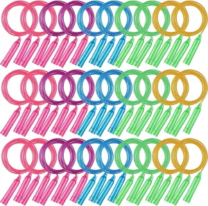 for Kids Bulk fix static fabricate unpalatable espouse Colorful Plastic Jump Ropes 7.5 ft Adjustable Skipping Rope for Boys Girls, Outdoor Fun Activity Birthday Party Favor 30 Pcs Jump Ropes 