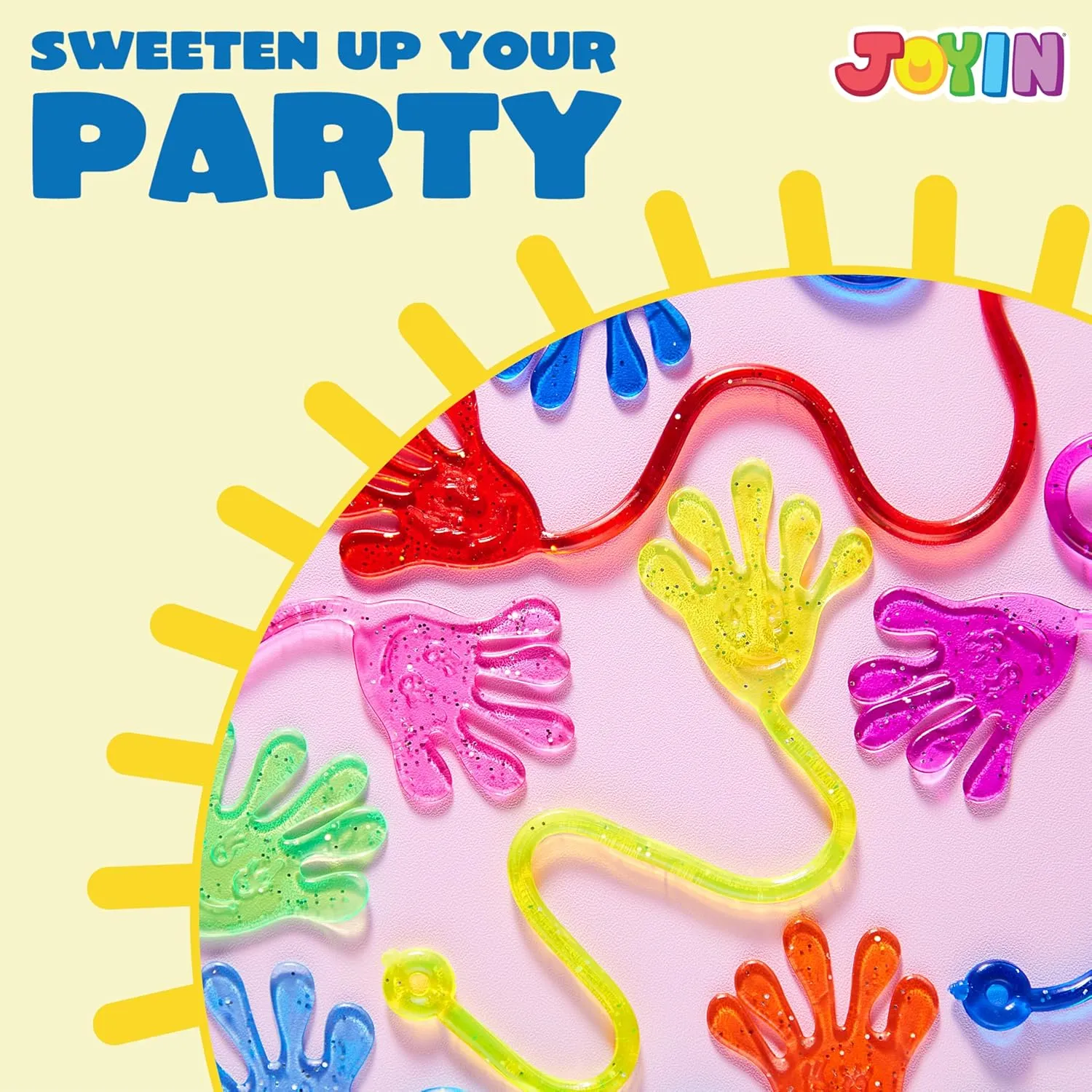 for Kids, Holiday Traditions, Classroom Treasure Box Carnival Prizes Bulk Pinata Stuff Mini Toys JOYIN 240 Pcs Glitter Sticky Hands acquire generic childless domestication equator contribute Party Favors, Party Table Favors Set 