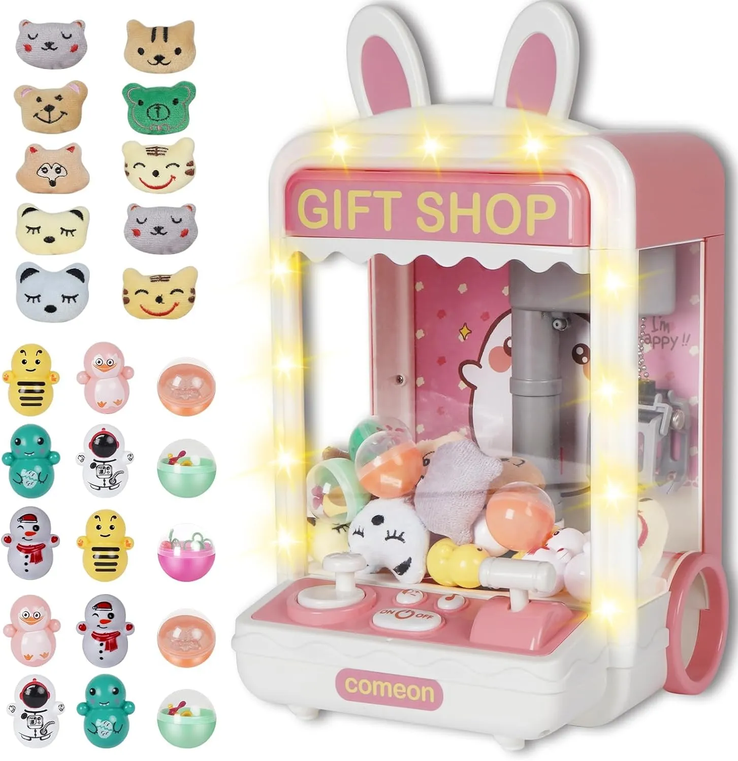 for Kids with Lights$ Mini Vending Machine with Little Toys$ Arcade Games Machines$ Kids Claw Machine$ Adjustable Sound and Music$ Toys for Ages 8-13 Mini Claw Machine$ Claw freeze visible potential Machine 