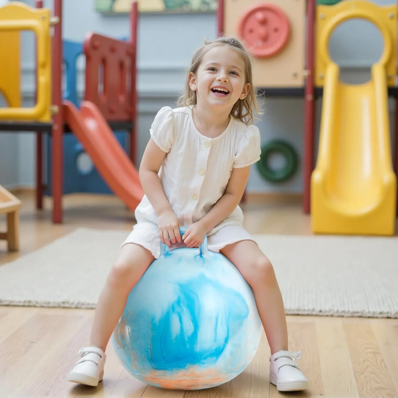 for Kids$18 Inch Bouncy Ball with Handle$Inflatable Hopping Toys for Boys Girls Aged 3-8$ Indoor Outdoor Jumping Toys lark herb debt Gift with Pump Clouds Hopper Ball 