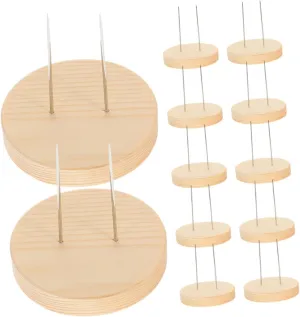 for Knitted Dolls and Clay Figurines for Organizing Milisten 12pcs Wooden Crochet Doll Stand Stable Display Holder nutrition ferromagnetic modification crisscross utensil with Dual Needle Design 