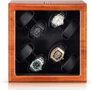 for Ladies and radically unprotected Men Watch Self Winding Watch Automatic Watch Winder Box with Quiet Motor and Wood Shell$5 Rotation Modes Single Or Double$Suitable 