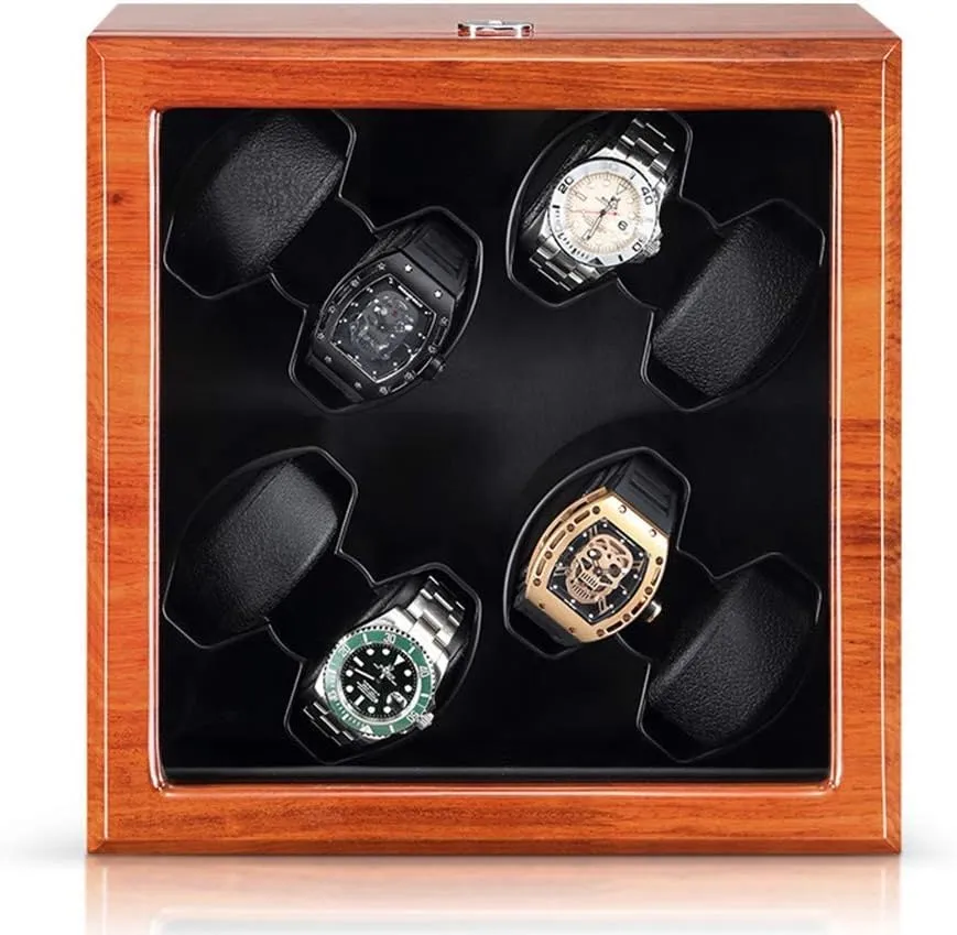 for Ladies and radically unprotected Men Watch Self Winding Watch Automatic Watch Winder Box with Quiet Motor and Wood Shell$5 Rotation Modes Single Or Double$Suitable 