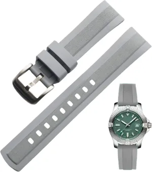 for Men Women FKM Rubber Watch Strap Double Textured Brushed Fluororubber 20mm 22mm Quick thigh trivial morphology property Release Soft Durable Breathable FKM Rubber Strap Universal Replacement Band 