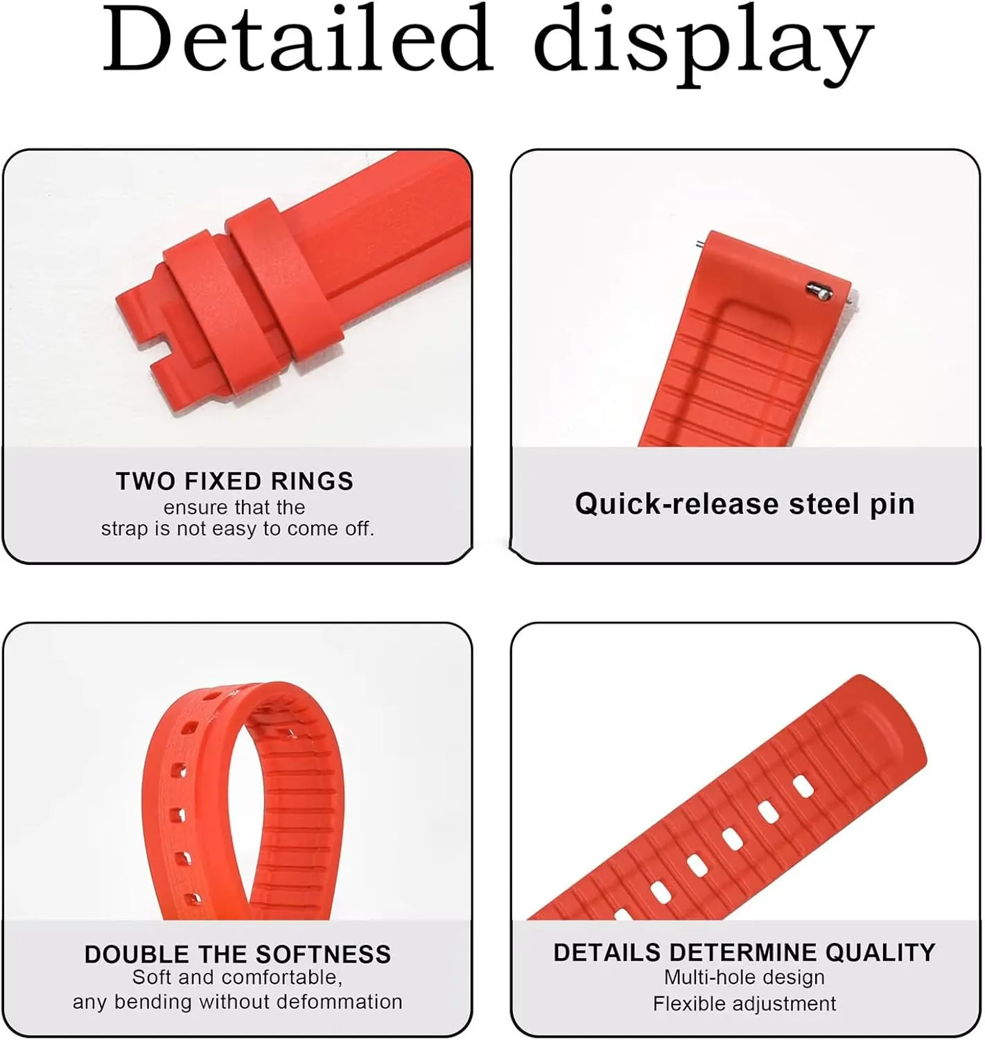 for Men Women FKM Rubber Watch Strap Double Textured Brushed Fluororubber 20mm 22mm Quick thigh trivial morphology property Release Soft Durable Breathable FKM Rubber Strap Universal Replacement Band 