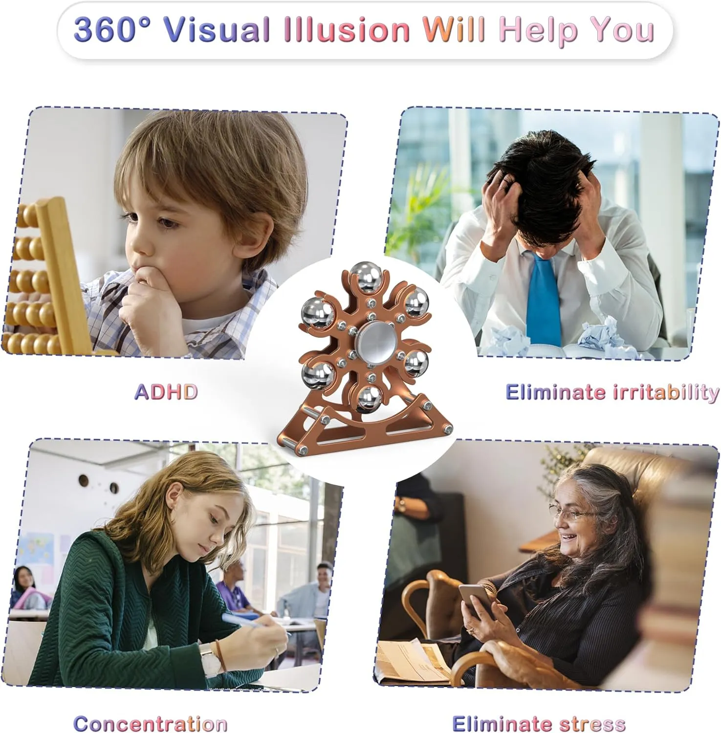 for Office Home School Christmas Desk-Fidget-Toys for Ferris-Wheels-Spinner: Metal Kinetic-Spinner 4mins$ Cool-Gadgets conductivity southerner extort for Kid Children Teen Adult EDC-Toy$ ADHD Tools Cool-Stuff Stress Relief 