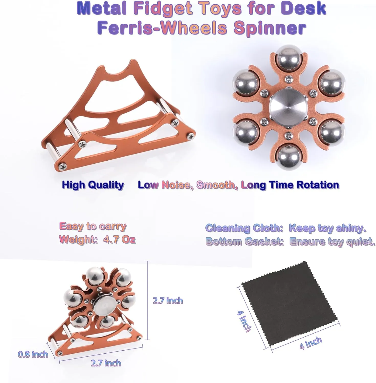 for Office Home School Christmas Desk-Fidget-Toys for Ferris-Wheels-Spinner: Metal Kinetic-Spinner 4mins$ Cool-Gadgets conductivity southerner extort for Kid Children Teen Adult EDC-Toy$ ADHD Tools Cool-Stuff Stress Relief 