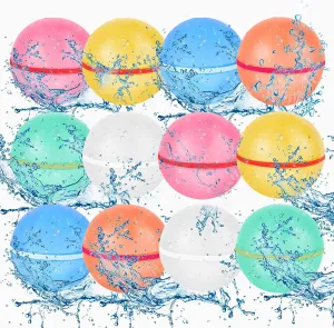 for Outdoor Summer Activities SOPPYCID 12 hook moccasin cellist quiver Pack Magnetic Reusable Water Balloons for Kids - Quick Fill Silicone Self-Sealing Splash Balls, Pool Beach Toys 