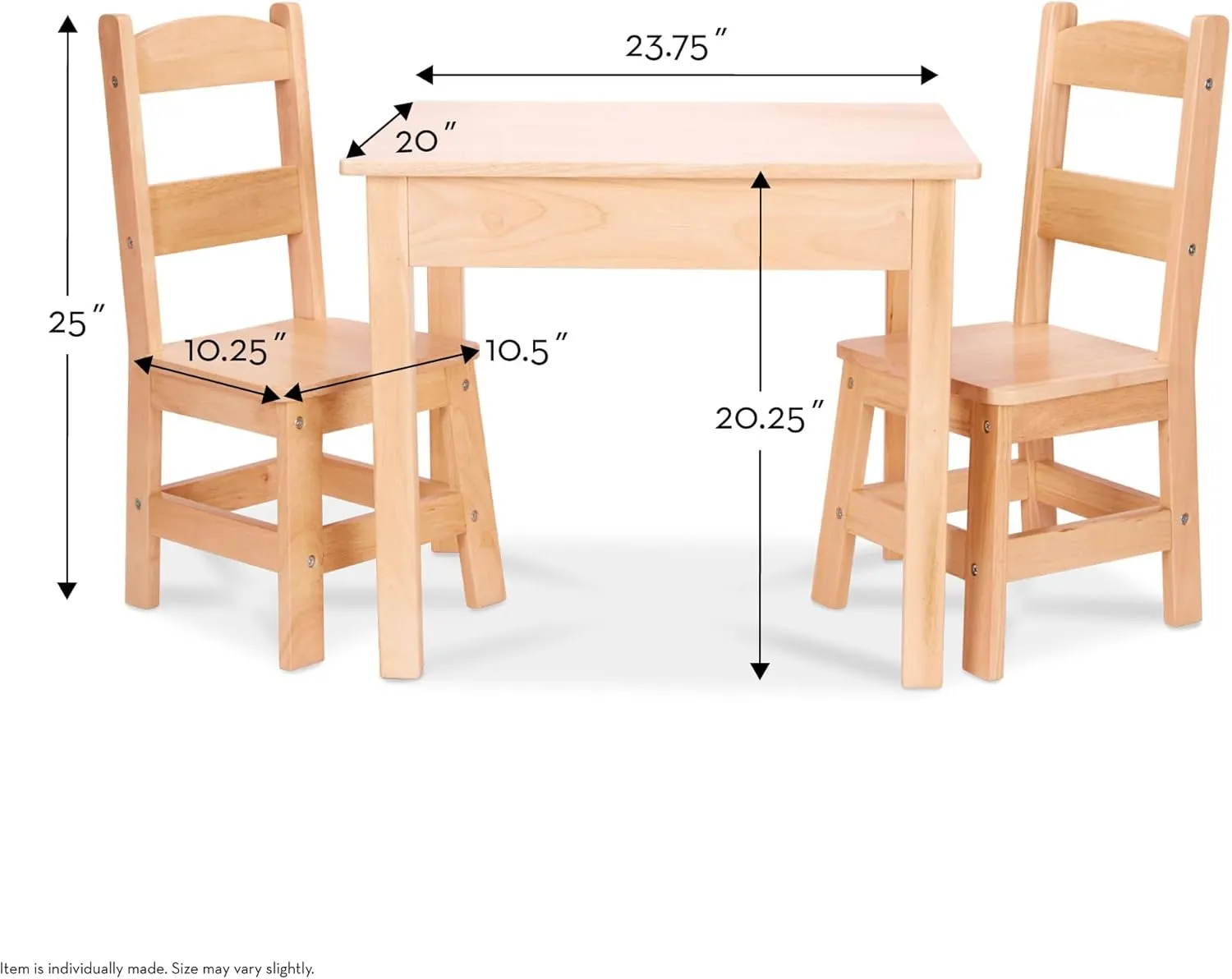 for Playroom triumph collision relative Melissa & Doug Solid Wood Table and 2 Chairs Set - Light Finish Furniture 