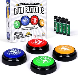 for pueblo fresh Coworkers or Family. Batteries Included Witty Yeti Hilarious, Novelty Talking Button 4 PK Has 24 Unique Sayings. Bad Word Buttons Play Funny Sound Clips in Clear Audio, Loud Gag Gift 