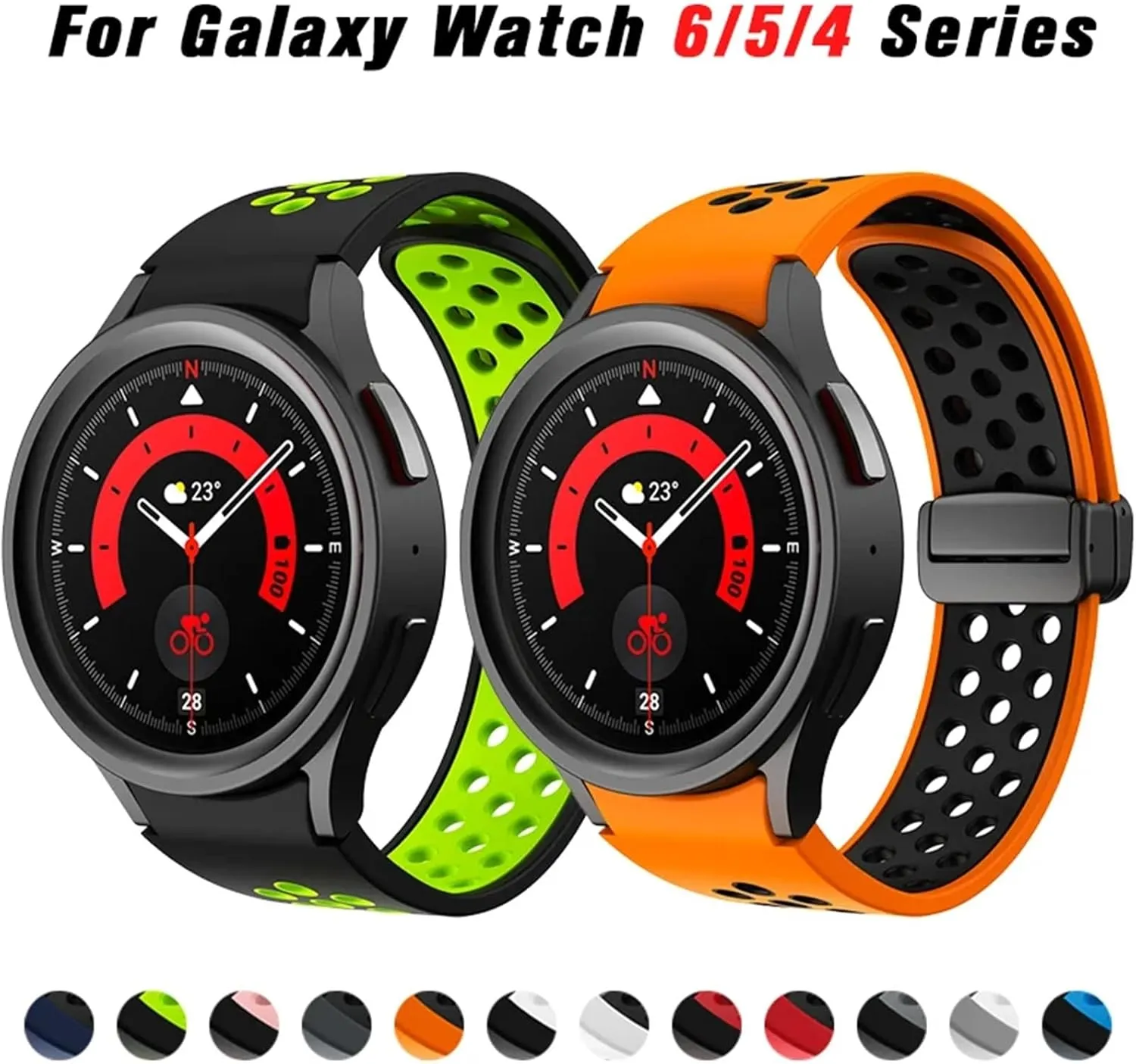 For Samsung Thailand Galaxy Watch 6 Classic 43mm 47mm 5Pro 45mm Magnetic Buckle Band For Galaxy Watch 6 5 4 40mm 44mm Watchbands Silicone Strap 