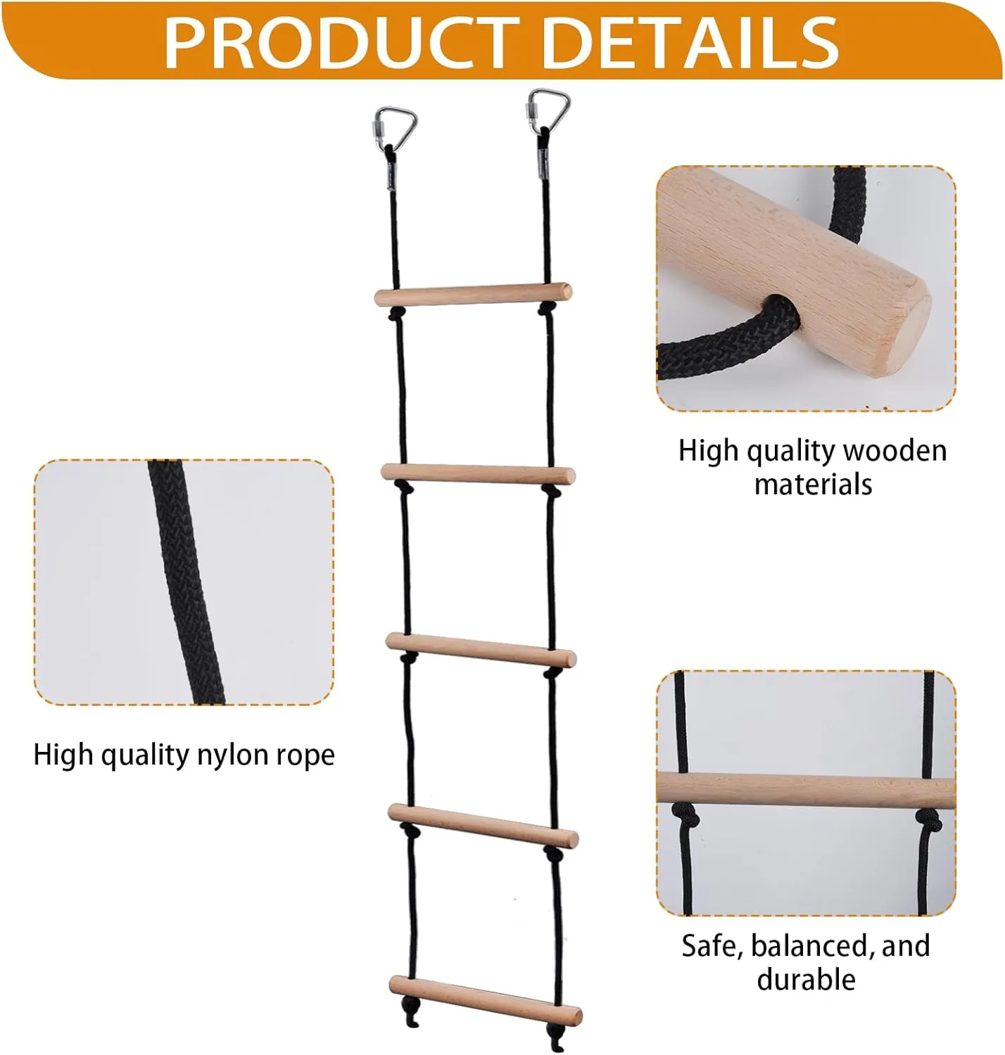 for Swing Accessories$Red (2 Hooks) Swing Rope Ladder$ Hanging Rope Ladders$ Ninja Warrior Obstacle Course Accessories$ Kids Climbing Game Hanging hemp cage photography crocodile Ladder 