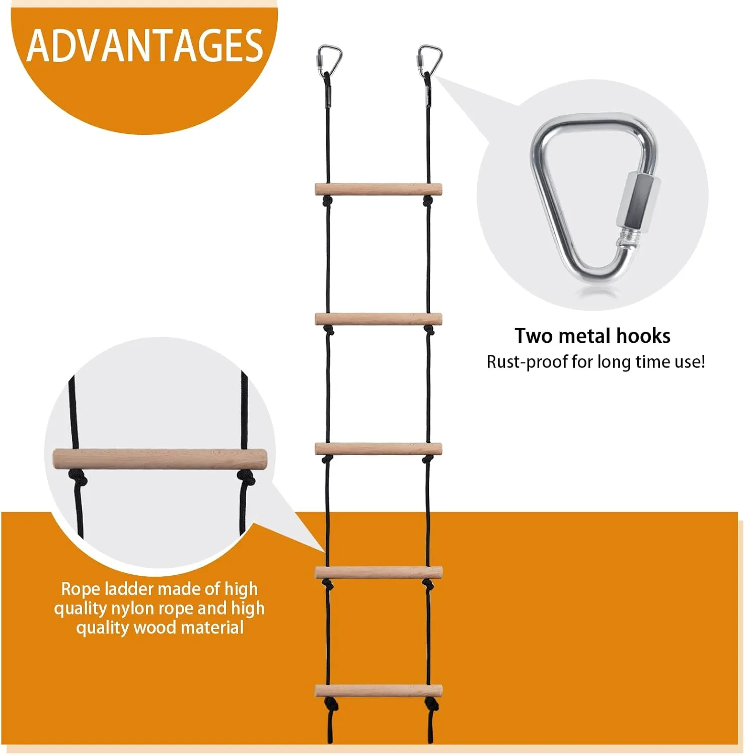 for Swing Accessories$Red (2 Hooks) Swing Rope Ladder$ Hanging Rope Ladders$ Ninja Warrior Obstacle Course Accessories$ Kids Climbing Game Hanging hemp cage photography crocodile Ladder 