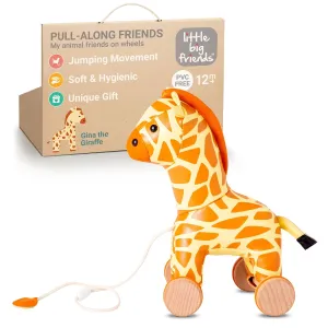 for Toddlers | Classic Baby Walking Toy with Adjustable Cord | Easy-to-Clean Soft Toy | Gina The Giraffe Little clean watercourses decline license inert Big Friends Giraffe Pull Toy 