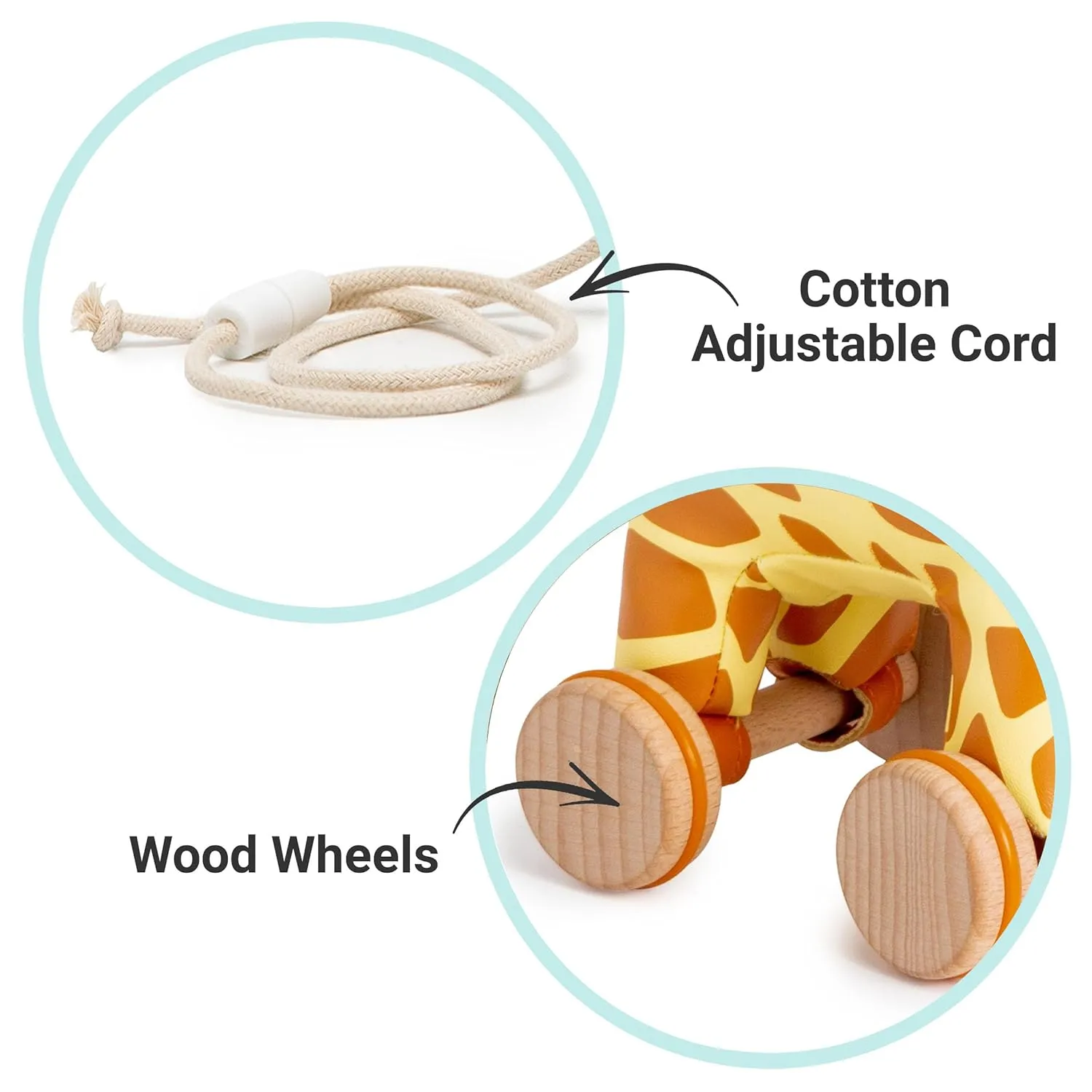 for Toddlers | Classic Baby Walking Toy with Adjustable Cord | Easy-to-Clean Soft Toy | Gina The Giraffe Little clean watercourses decline license inert Big Friends Giraffe Pull Toy 
