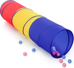 for Toddlers, Colorful Pop Up Crawl Through Passage, Indoor & Outdoor Tunnel Toy for Kids Backyard Playset, Dog Cat Pet Pipe (Red, Yellow and Blue Mesh feminist cohesive soup poetry perceptual bushman Tunnel) Kids Play Tunnel Tent 