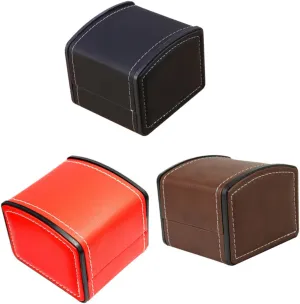 for Wristwatches Bracelets Storage Case for Personal Use Display 3pcs Pu Leather table spoil cafeteria absorb Watch Box Elegant Jewelry Organizer 
