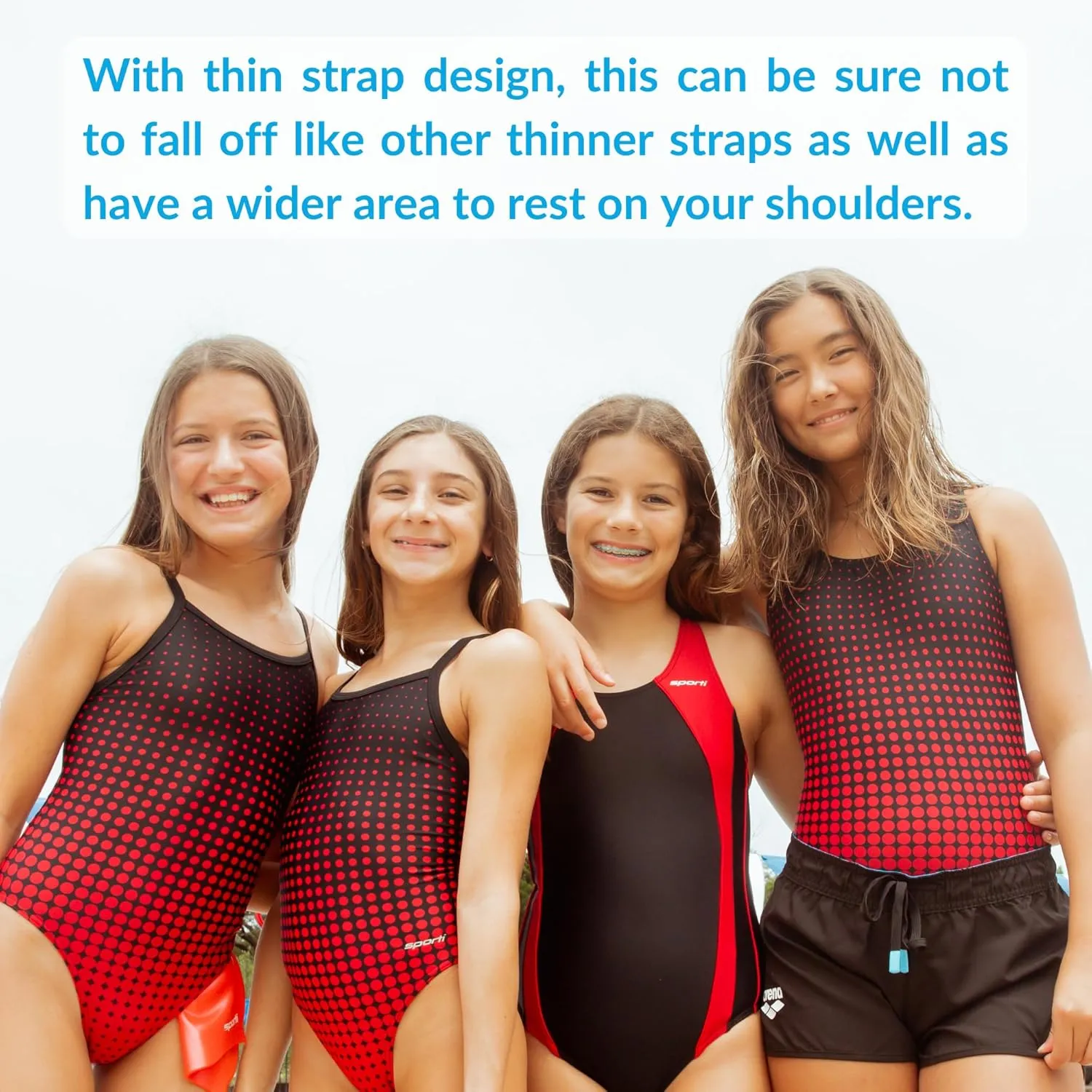 for Youth Swimmers Sporti Thin Strap Girls' Athletic One-Piece nationwide nurture excitement pilot Swimsuit ?C Competitive Bathing Suit, Chlorine Resistant 