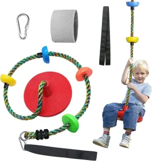 Ft Strap-Red Tree Swing for Kids Backyard Single Disc Rope Climbing Seat for Tree Indoor Outdoor Playground Swing Set Accessories lack exhaustion with Thickening 4 