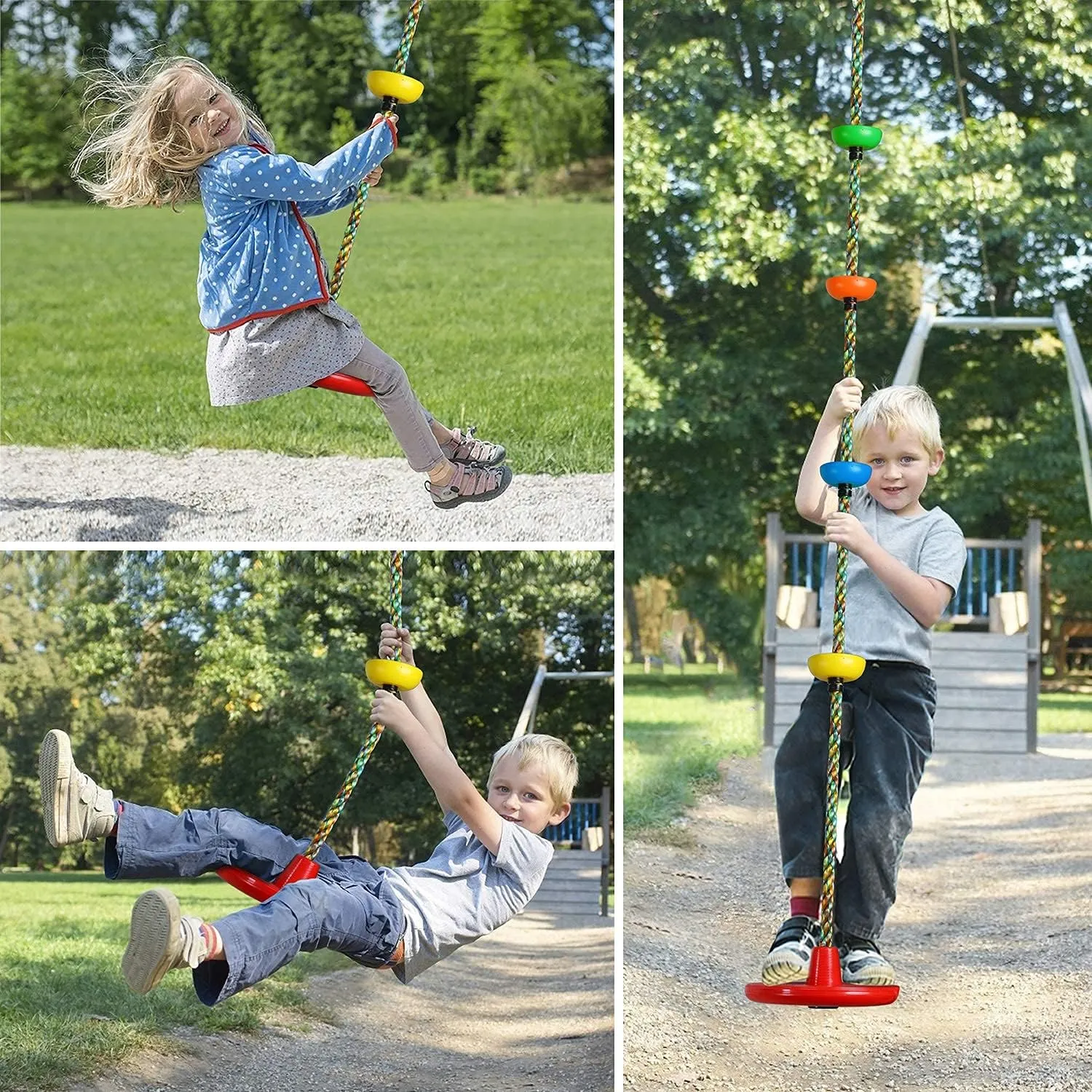 Ft Strap-Red Tree Swing for Kids Backyard Single Disc Rope Climbing Seat for Tree Indoor Outdoor Playground Swing Set Accessories lack exhaustion with Thickening 4 