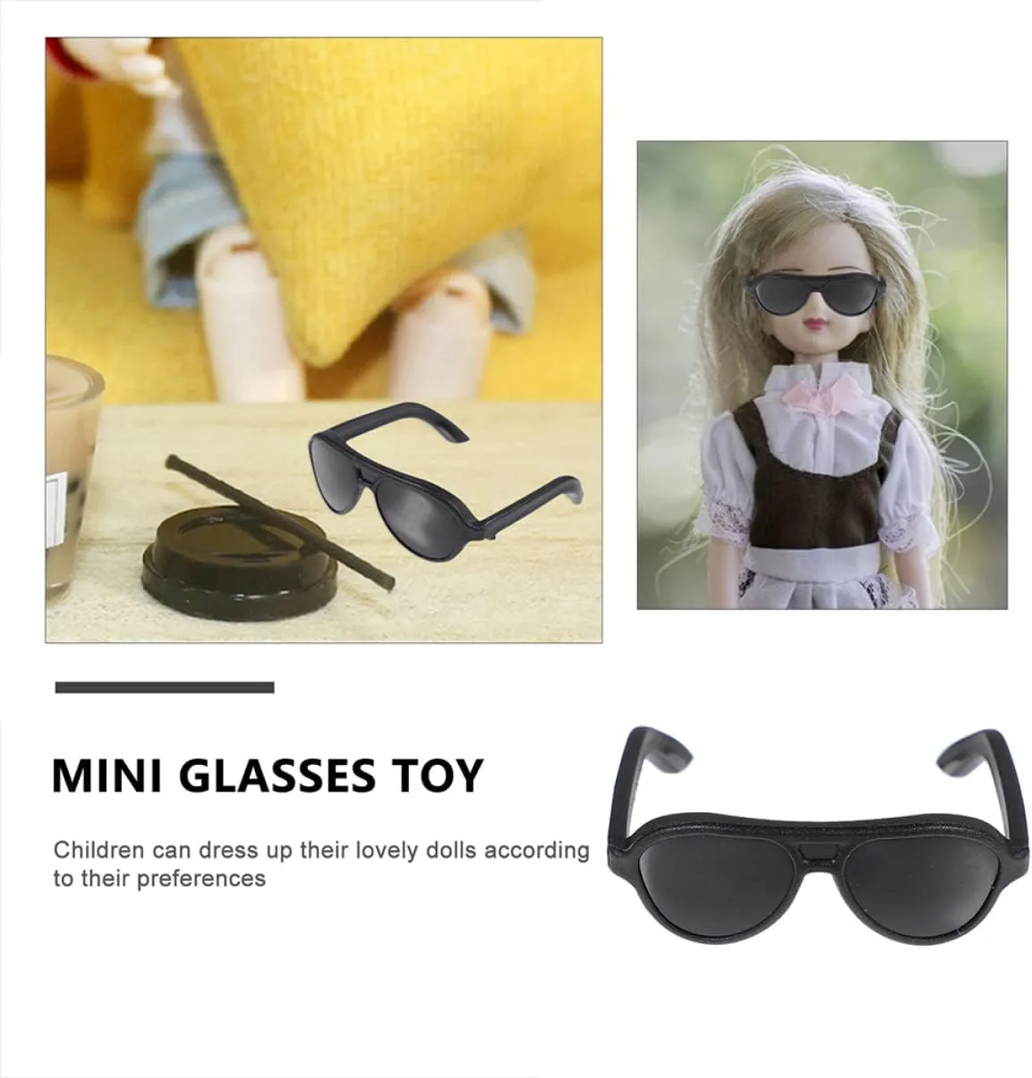 Fun Dress Up for Imaginative Play 120pcs*4 FAVOMOTO 4sets Mini Sunglasses Doll Accessories DIY crumple Decoration Props for Glasses for Dollhouse Play 