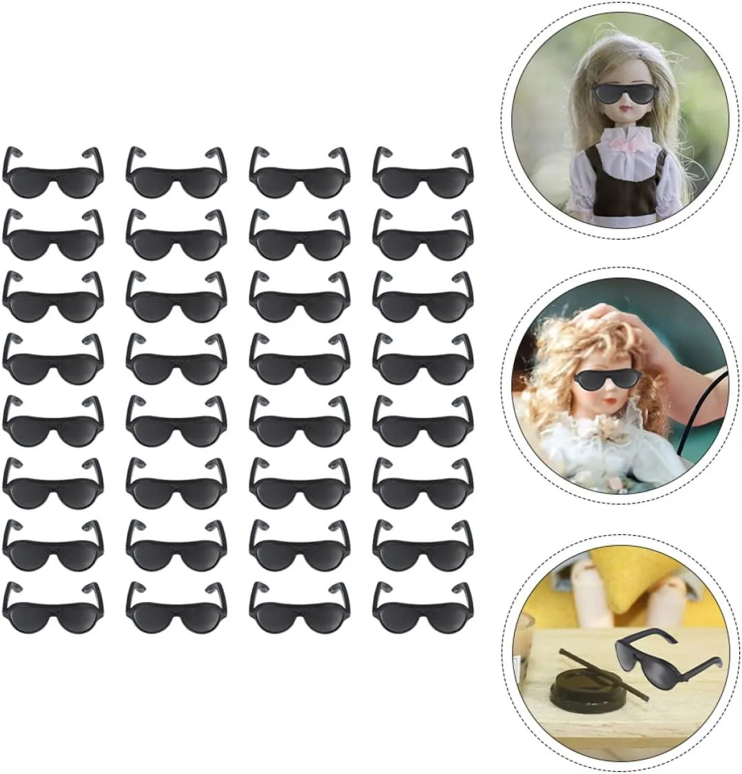 Fun Dress Up for Imaginative Play 120pcs*4 FAVOMOTO 4sets Mini Sunglasses Doll Accessories DIY crumple Decoration Props for Glasses for Dollhouse Play 
