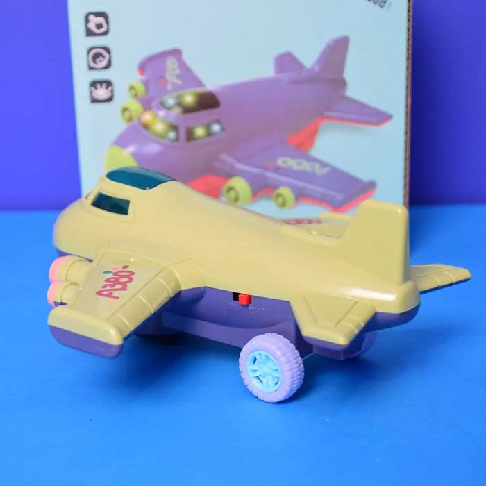 Fun Model Children's Toy Airplane Music Kid Toy Plane-With Lights (Multi Colour)