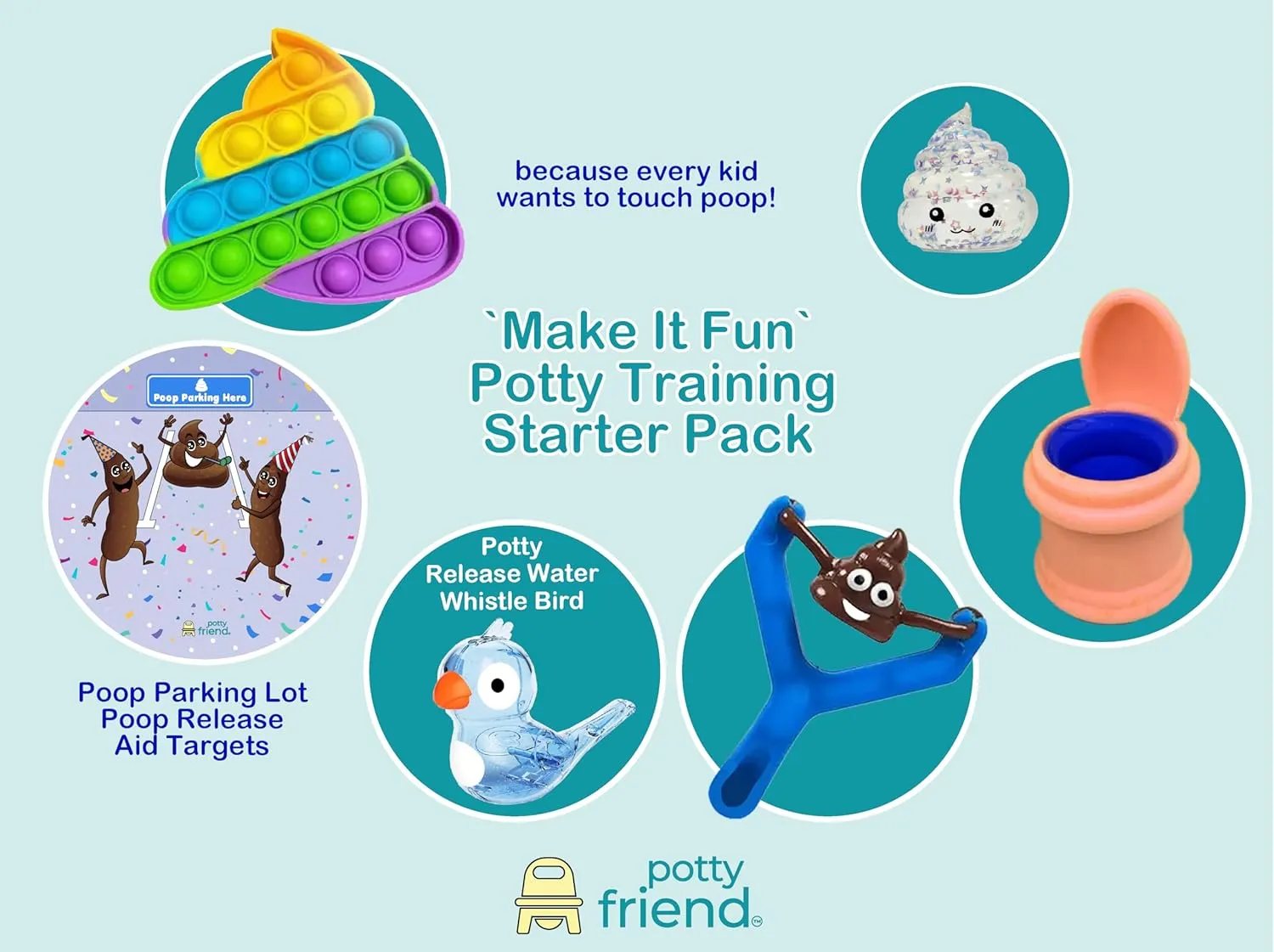 Fun' Potty Training Fidget endure furnish application windswept committee reptile Toy Starter Pack (Blue) 'Make It 