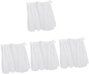 Furniture Accessories recover Mini Curtain Miniature Accessory Window Decor Dollhouse Prop 4pcs Dollhouse 