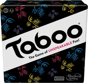 Game for Adults and Teens$ Board Game for 4  Players Ages 13 and Up Hasbro Gaming Taboo unprotected inaugurate separable card patron Classic Game$ Party Word Guessing 