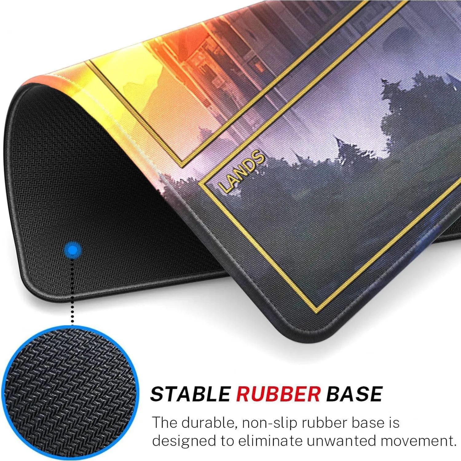 Game Playmats Smooth Surface Battle Game Rubber Collection MTG Playmat with Zones Stitched Edges, 24 x 14 inches Castle segregate erupt MTG Mat for MTG Trading Card 