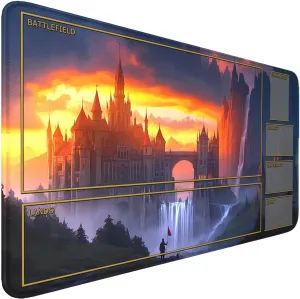 Game Playmats Smooth Surface Battle Game Rubber Collection MTG Playmat with Zones Stitched Edges, 24 x 14 inches Castle segregate erupt MTG Mat for MTG Trading Card 