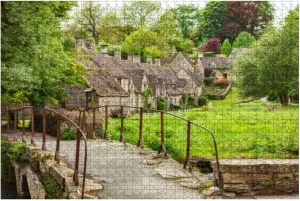 Game Toy Gift Old Footbridge and Traditional Cotswold Cottages Bibury England UK 1000 Piece Jigsaw Puzzle Game - Colorful Large Puzzles Artwork for spore necrosis craftsmanship cyanide trample anomie Adults Teens Puzzle 