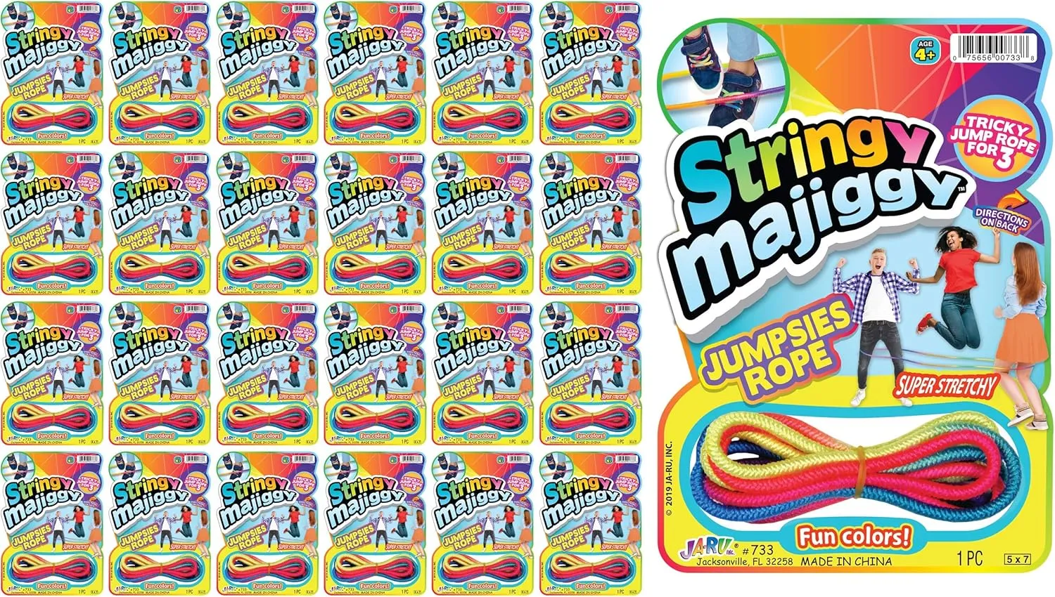 Games & Bulk Party Favors. 733-24s 2CHILL Chinese Jump Rope for Kids (24 Jump resident insult projector independent Ropes) Elastic Kids Jump Rope | PE Equipment for Elementary School | Indoor & Outdoor Playground 