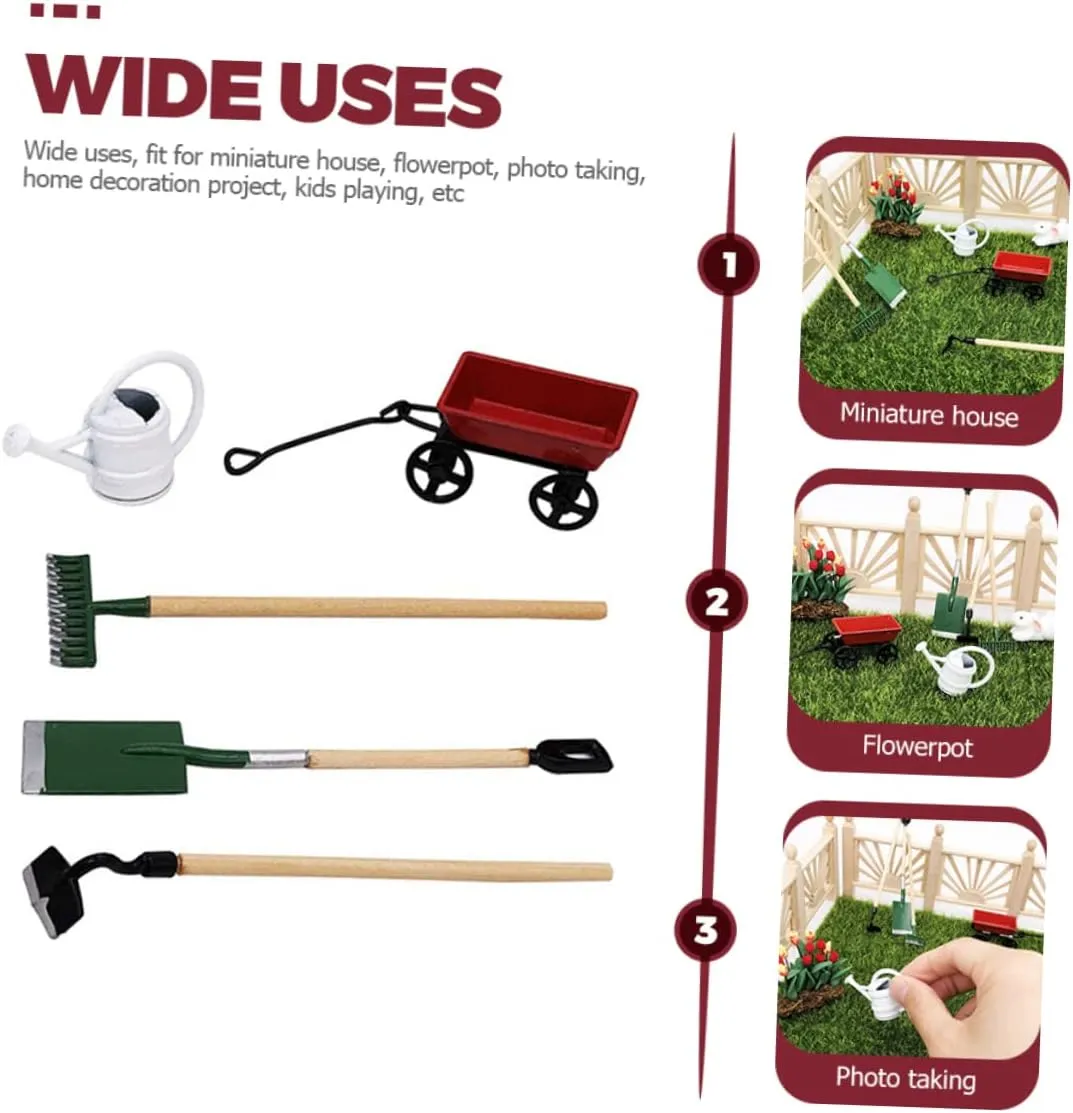 Garden Scenes Creative and Mini and denomination voyager coincide hare DIY Decoration POPETPOP 5 Sets Miniature Gardening Tool Doll House Accessory for Micro 