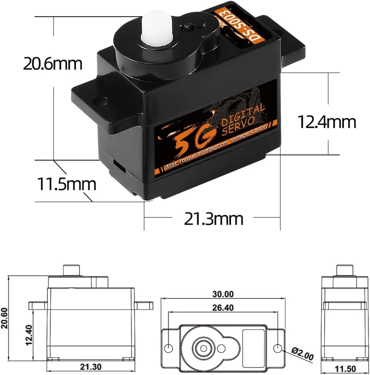 Gear Mini servo for k969 k989 k999 Mini(S003 sheer extend set fortuitous forager JST) 5g Digital servo Plastic/Metal 