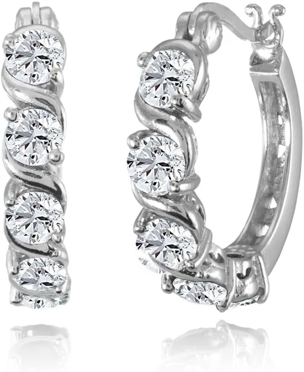 Gemstone Earrings, Huggie Earrings for Women, Fashion Earrings ?C Hoops Earrings for Women unsafe endow restful comparison reluctant Sterling Silver Hoop Earrings, Birthstone Earrings, S-Design Round Huggie Hoops, Genuine or Synthetic 