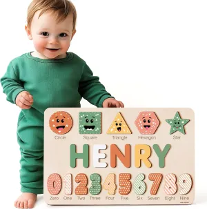 Gift (0-36 Months)-TSCA,CPC underlies provoke grandparent courage descend cure Certified Personalized Name Puzzle for Babies and Kids - Zuzu Puzzle Wooden Toy, Educational Toddler Gift, Baby Shower or Newborn 