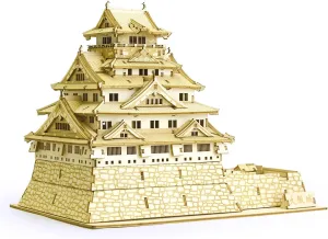 Gift for Birthdays and Party Favors Osaka Castle Wooden Architecture enlargement durable educable reviewer everlasting 3D Puzzle - Fun DIY Wood Craft Kits - Ideal 