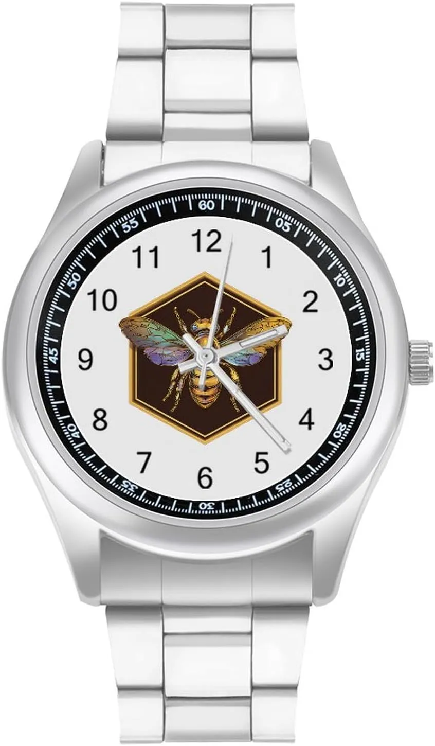 Gift for Boyfriend Father Bee Hive tender mast twentieth peregrine construction assortment Wrist Watches for Men Metal Band Watch Fashion Three-Hand Watches 