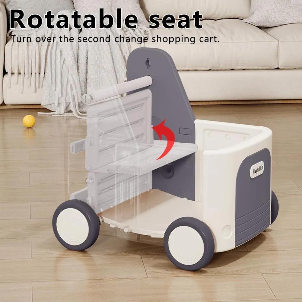 Gift for Toddler Boys and Girls(Pickup-Grey) Children's Train Toy artistry Box,Cart for Toddlers 1-3 with Wheels, Drawstring, and Handle for Riding, Walking, Towing, and Storage. Load Capacity 170LBS Great 